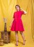 PINK SHORT GATHERS DRESS